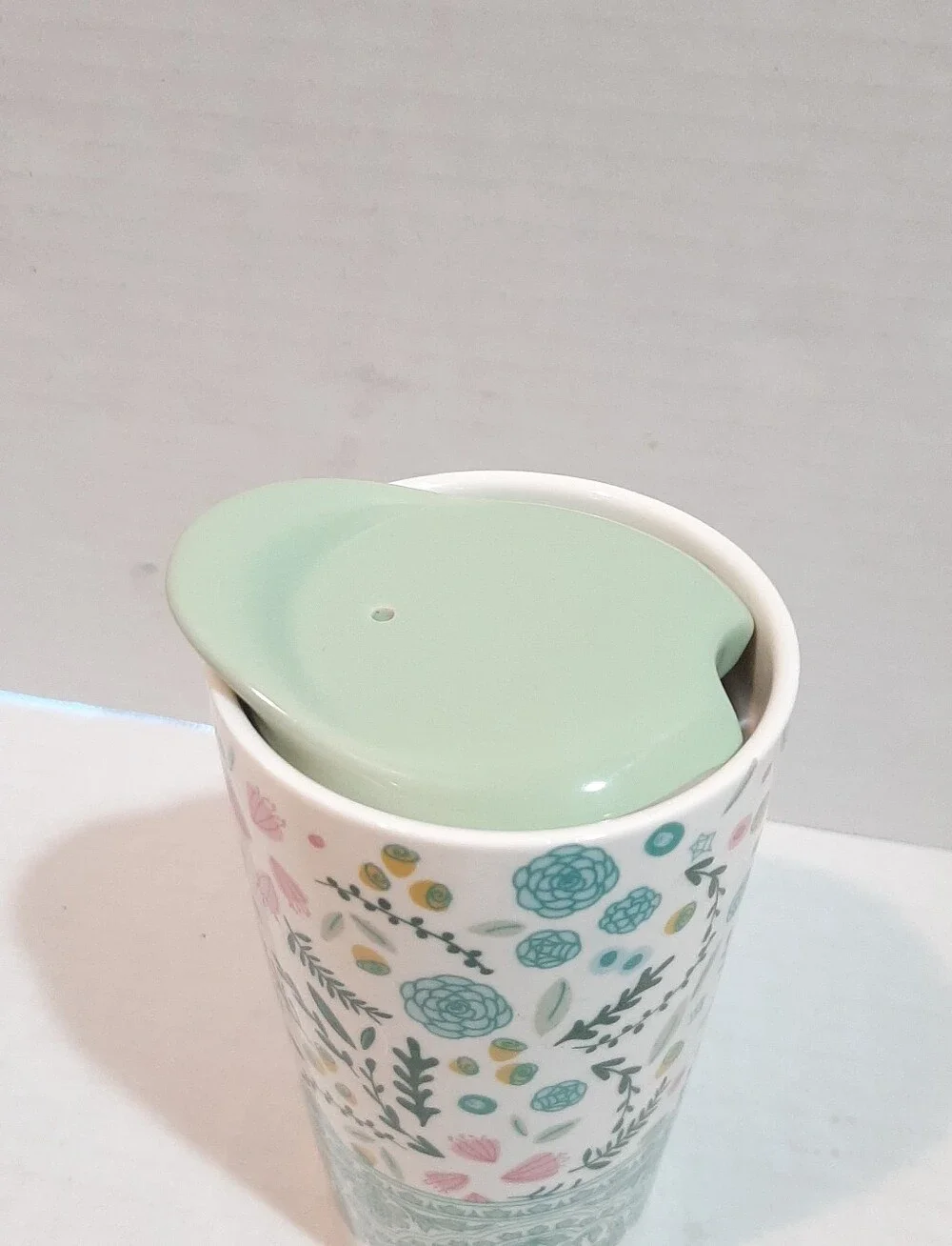 Floral Ceramic Travel Mug And Lid By Tag Brand